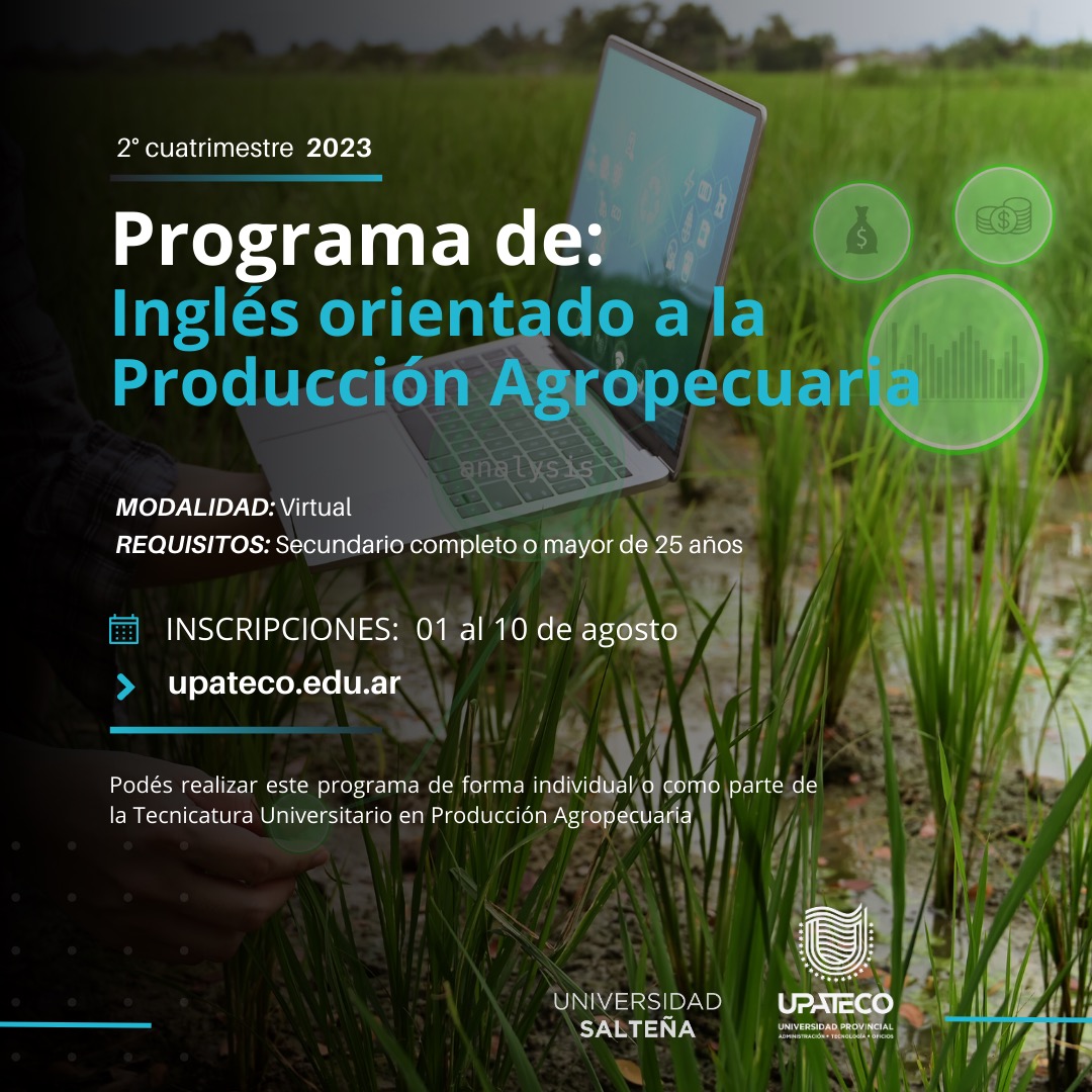 INGLES ORIENTADO A LA PRODUCCION AGROPECUARIA (Modalidad Virtual)